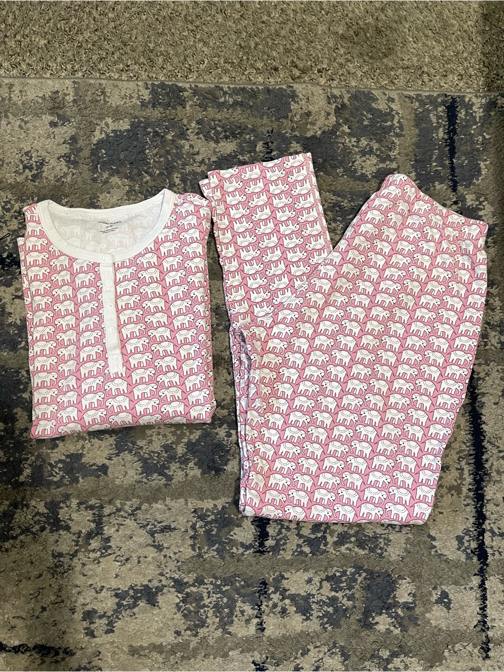 Roller Rabbit Hathi Elephant Pajama Set XS